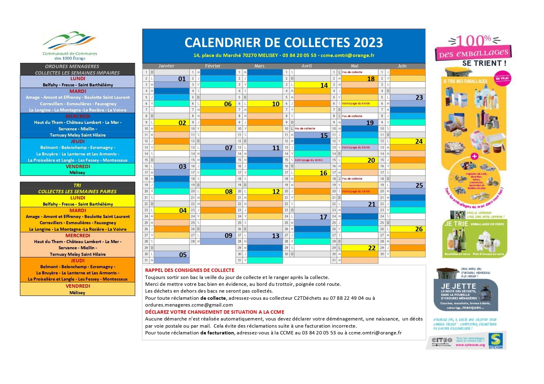 Calendrier Janvier-Juin 2023